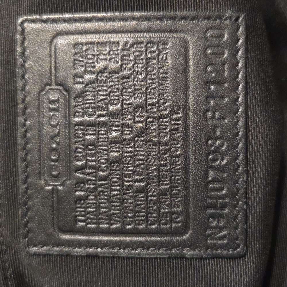 Coach Black Leather Hampton Handbag with Silver Accents - Picture 12 of 16